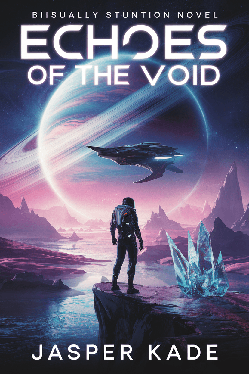 Space sci-fi book cover with cosmic atmosphere